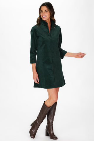Victoria Dress in Spruce Corduroy
