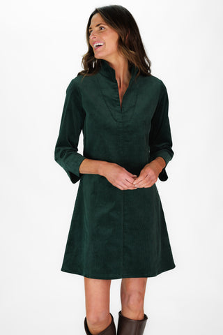 Victoria Dress in Spruce Corduroy