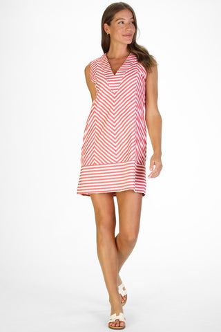 Cove Dress in Red Stripe