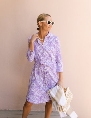 Camila Dress in Lavender Mosaic