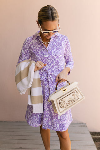 Camila Dress in Lavender Mosaic