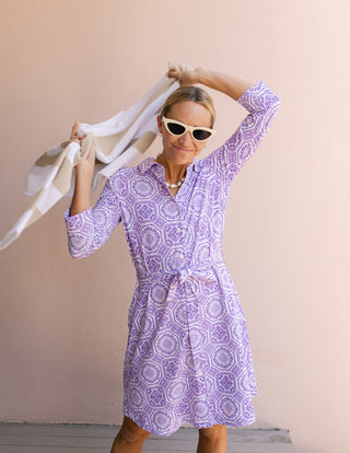 Camila Dress in Lavender Mosaic