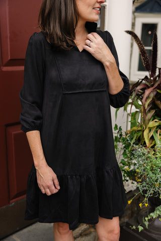 Suede Katie Dress in Black