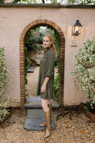 Suede Katie Dress in Forest