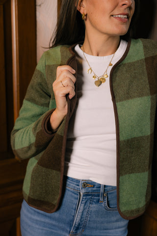 Jenny Jacket in Reversible Brushed Plaid