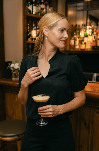 Suede Brooke Top in Black