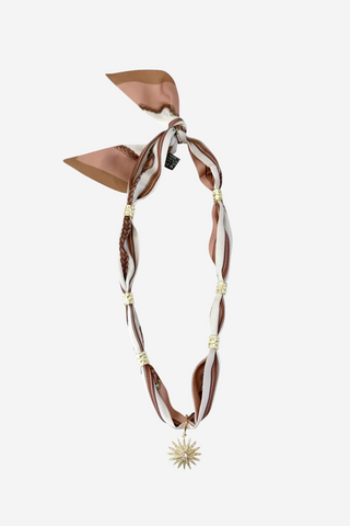 Dakota Scarf Necklace in Brown