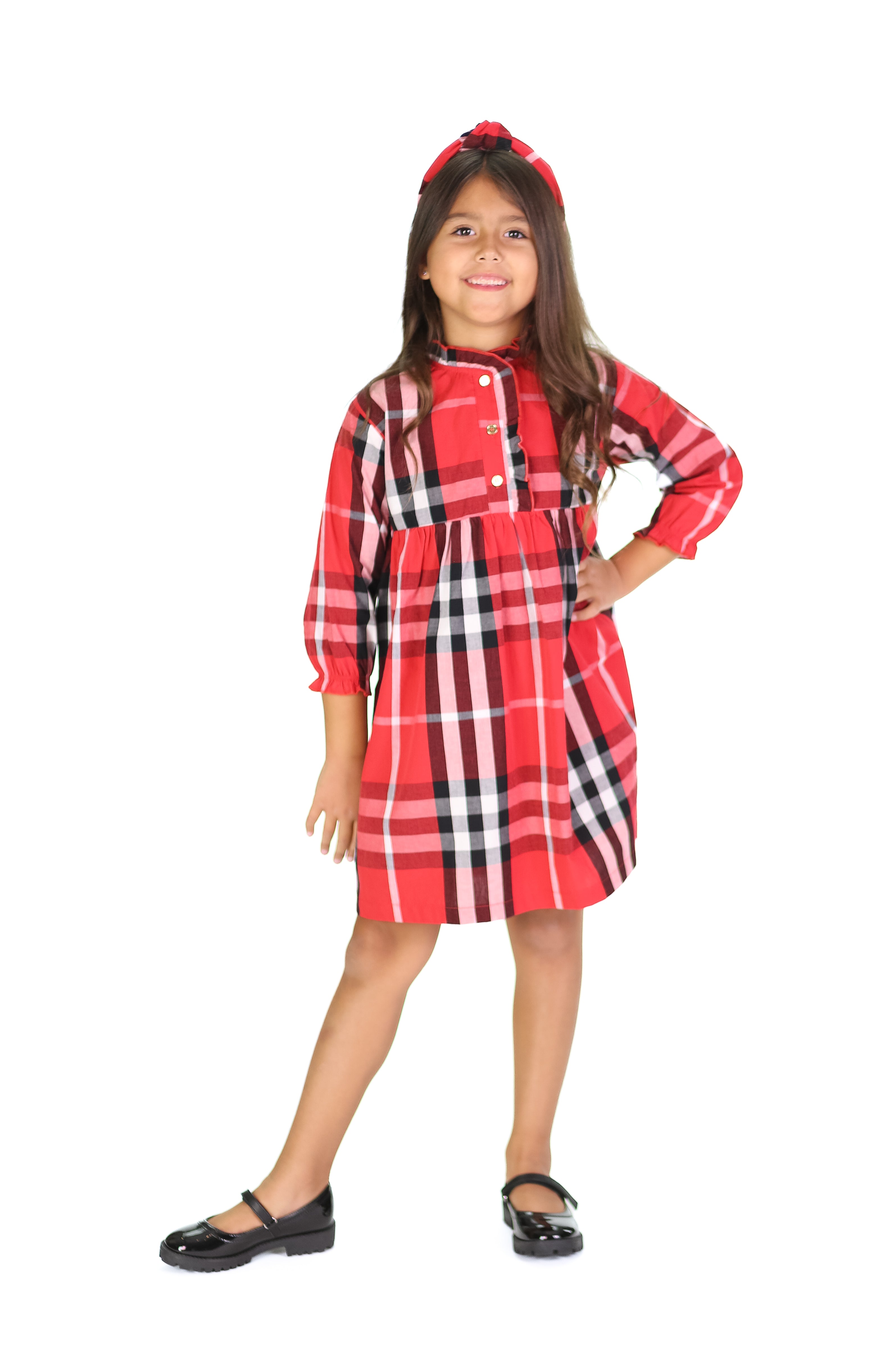 Girls red hot sale plaid dress