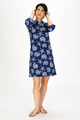 Ellington Dress in Marine Mosaic
