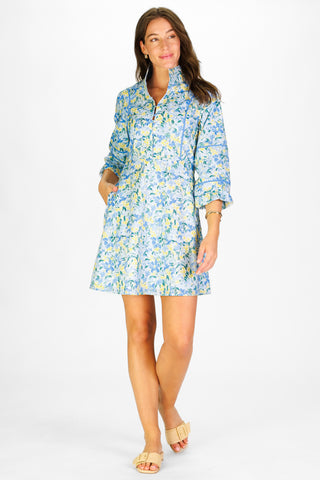 Ellison Dress in Blue Watercolor Meadow
