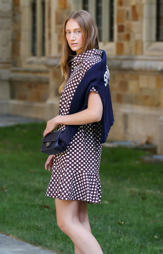 Elsie Dress in Chocolate Gingham