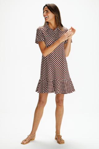 Elsie Dress in Chocolate Gingham