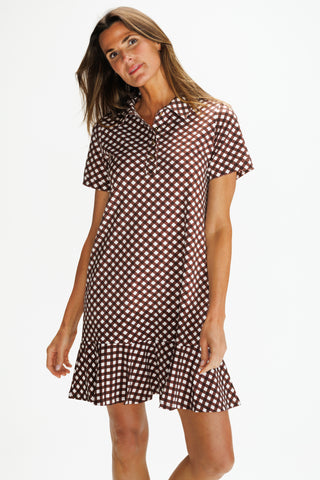Elsie Dress in Chocolate Gingham