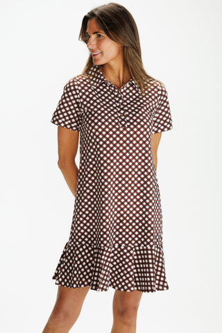 Elsie Dress in Chocolate Gingham