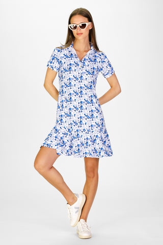 Elsie Dress in Indigo Blooms