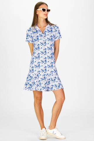 Elsie Dress in Indigo Blooms