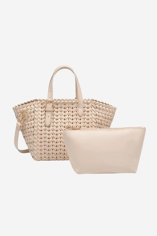 Estelle Crossbody Mini Tote in Oatmilk