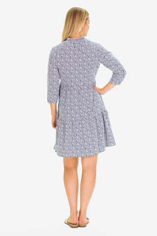 The Fiona Dress in Navy Floret