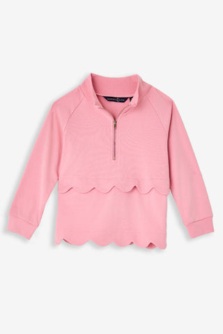 Girls Breslin Quarter Zip in Blush Pink SuperSoft