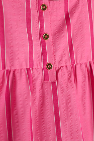 Girls Dylan Dress in Candy Pink Seersucker