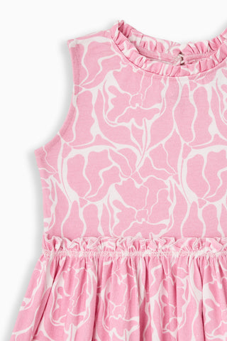 Girls Goldie Dress in Blush Meadows