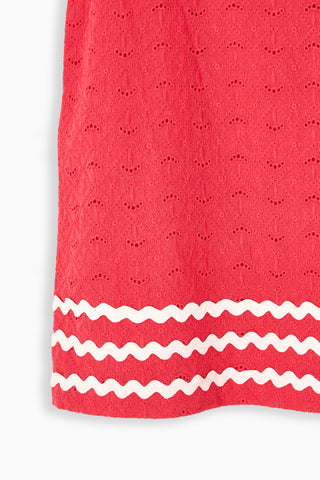 Girls Libby Dress in Teaberry Eyelet