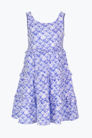 Girls Ruffle Lucy Dress in Dazzling Shells