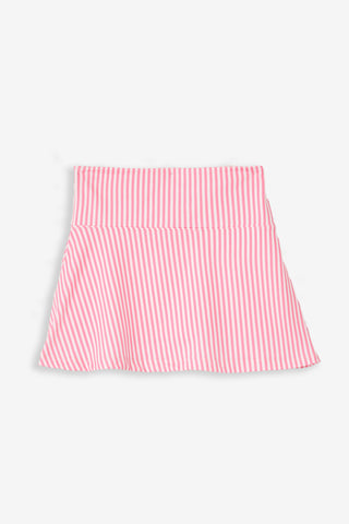 Girls Saylor Skort in Light Pink Seersucker Stripe