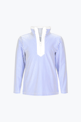 Kids Tory Quarter Zip in Seersucker Stripe