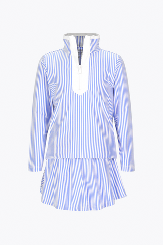 Kids Tory Quarter Zip in Seersucker Stripe