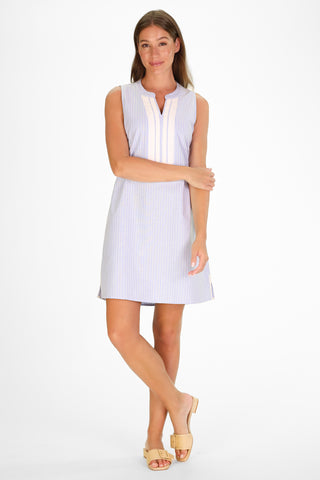 Grand Dress in Sky Oxford Stripe