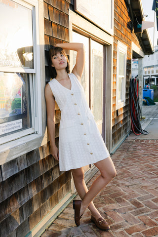 Women's Hettie Dress in White Embroidered Floral