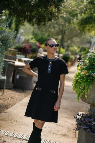 Hill Dress in Black Ponte