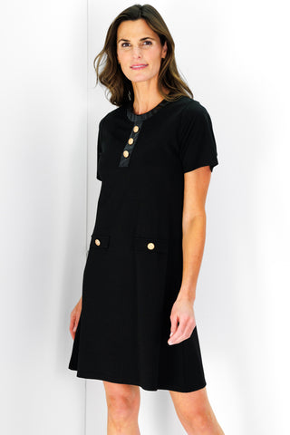 Hill Dress in Black Ponte