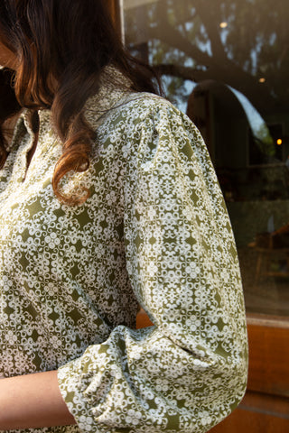 Ashlynn Dress in Green Tile