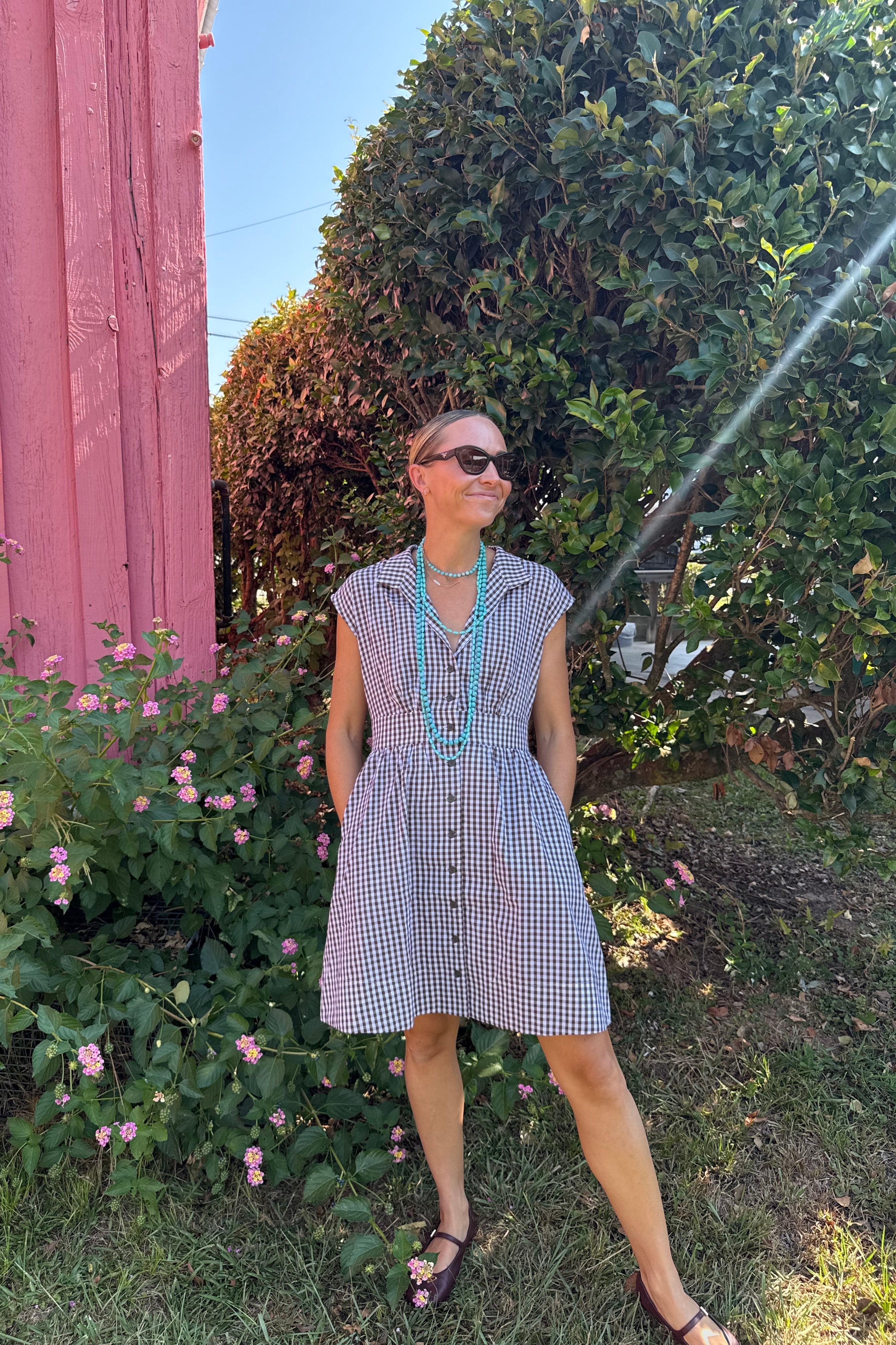Cece Dress in Brown Gingham XL Cece Dress in Brown Gingham XL