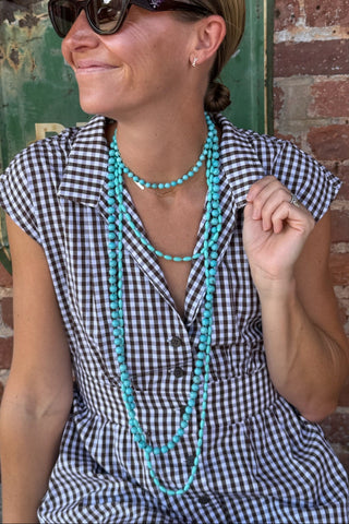 Cece Dress in Brown Gingham