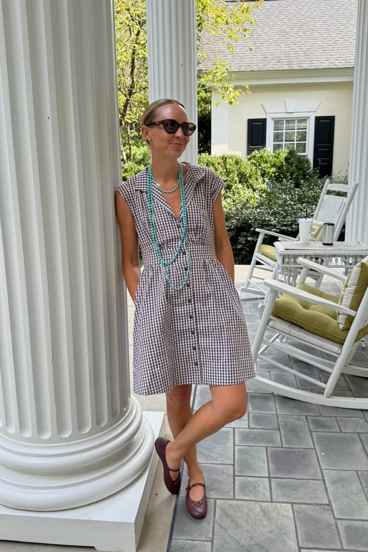 Cece Dress in Brown Gingham XL Cece Dress in Brown Gingham XL