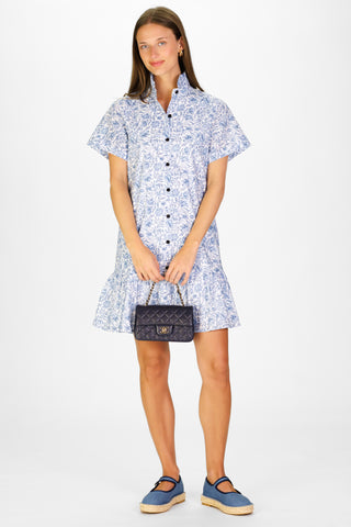 Inez Dress in Blue Floral