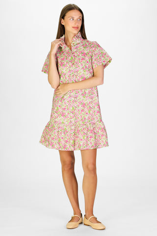 Inez Dress in Pink Floral