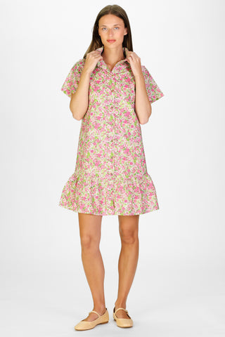 Inez Dress in Pink Floral