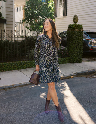 Iris Dress in Navy Fall Floral