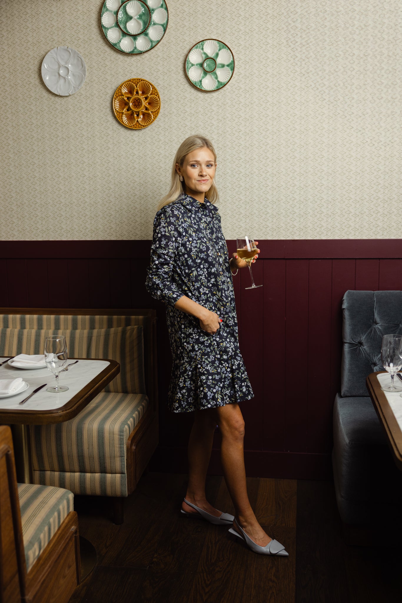 Iris Dress in Navy Fall Floral