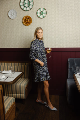 Iris Dress in Navy Fall Floral
