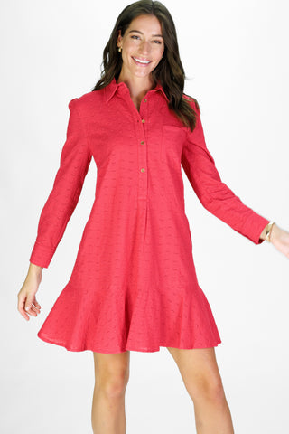 Iris Dress in Teaberry Eyelet