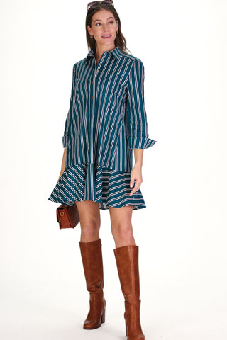 Iris Dress in Forest Stripe