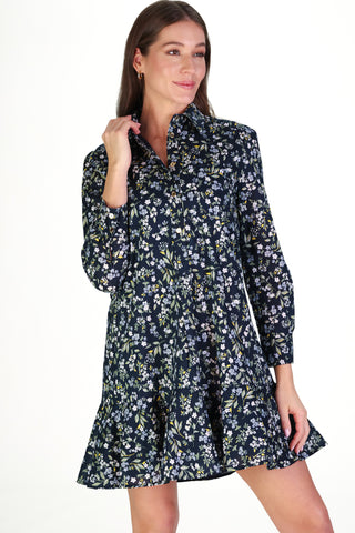 Iris Dress in Navy Fall Floral