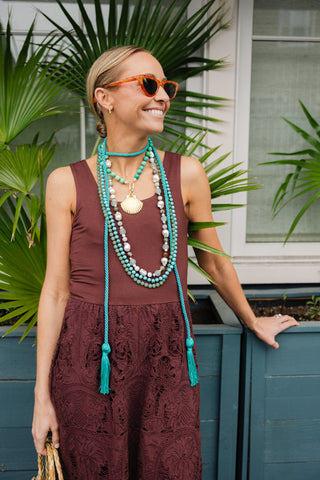 Jada Dress in Palm Island Embroidered Lace