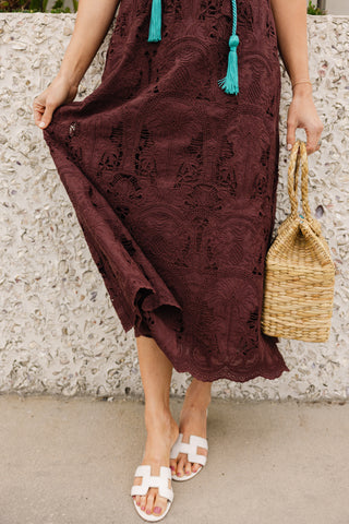 Jada Dress in Palm Island Embroidered Lace