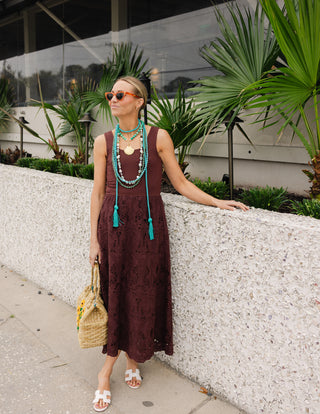 Jada Dress in Palm Island Embroidered Lace